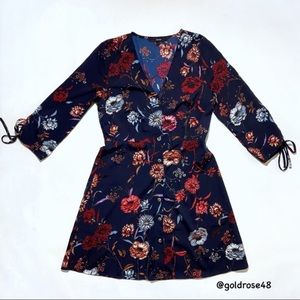 Vero Moda Gwen 3/4 Minidress dark navy blue floral